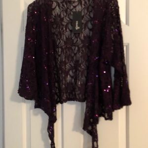 Purple lace beaded bolero